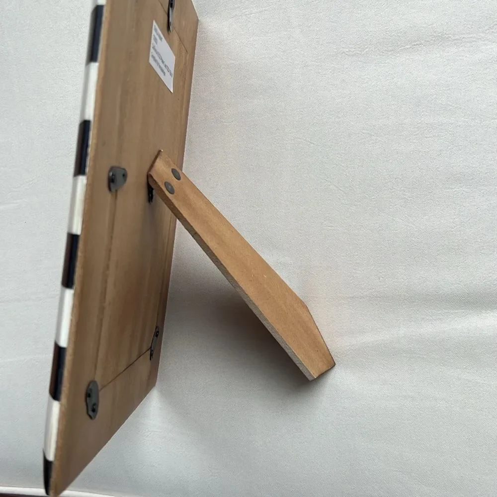 Checkered bone & wood inlay photo frame